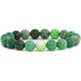 thumbnail image 1 of Angelstones Bracelet Extensible Unisexe en Perles Rondes de 10 mm avec Pierre Précieuse Chrysoprase Verte Naturelle, 1 of 2