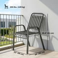 thumbnail image 3 of Outsunny Outdoor Dining Chairs Set of 2, Stackable Patio Chairs, Black, 3 of 10