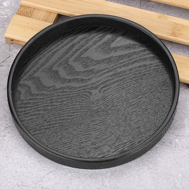 Domqga Round Shape Solid Wood Tea Coffee Snack Food Meals Serving Tray Plate Restaurant Trays, Wood Serving Tray, Tea Serving Tray