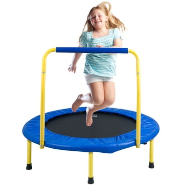 VEVOR Trampoline de 3 Pi pour Enfants, Trampolines de 36 Pouces Trampoline Intérieur/extérieur pour Tout-Petits, Mini Trampoline Pliable pour Bébé avec Poignée en Mousse, Trampoline Récréatif Cadeau d'Anniversaire pour Enfants de 3+ Ans