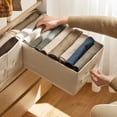 thumbnail image 4 of Wardrobe Clothes Organizer, 10 Compartment Clothes Organizer With Support, Foldable Washable Laundry Drawer Organizer With Handle, 4 of 6