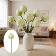 thumbnail image 1 of Linnome Artificial Lotus Flower Spring Summer Decor Realistic One Stem Fake Lotus for Living Room Pond Decoration Z3-Green, 1 of 6