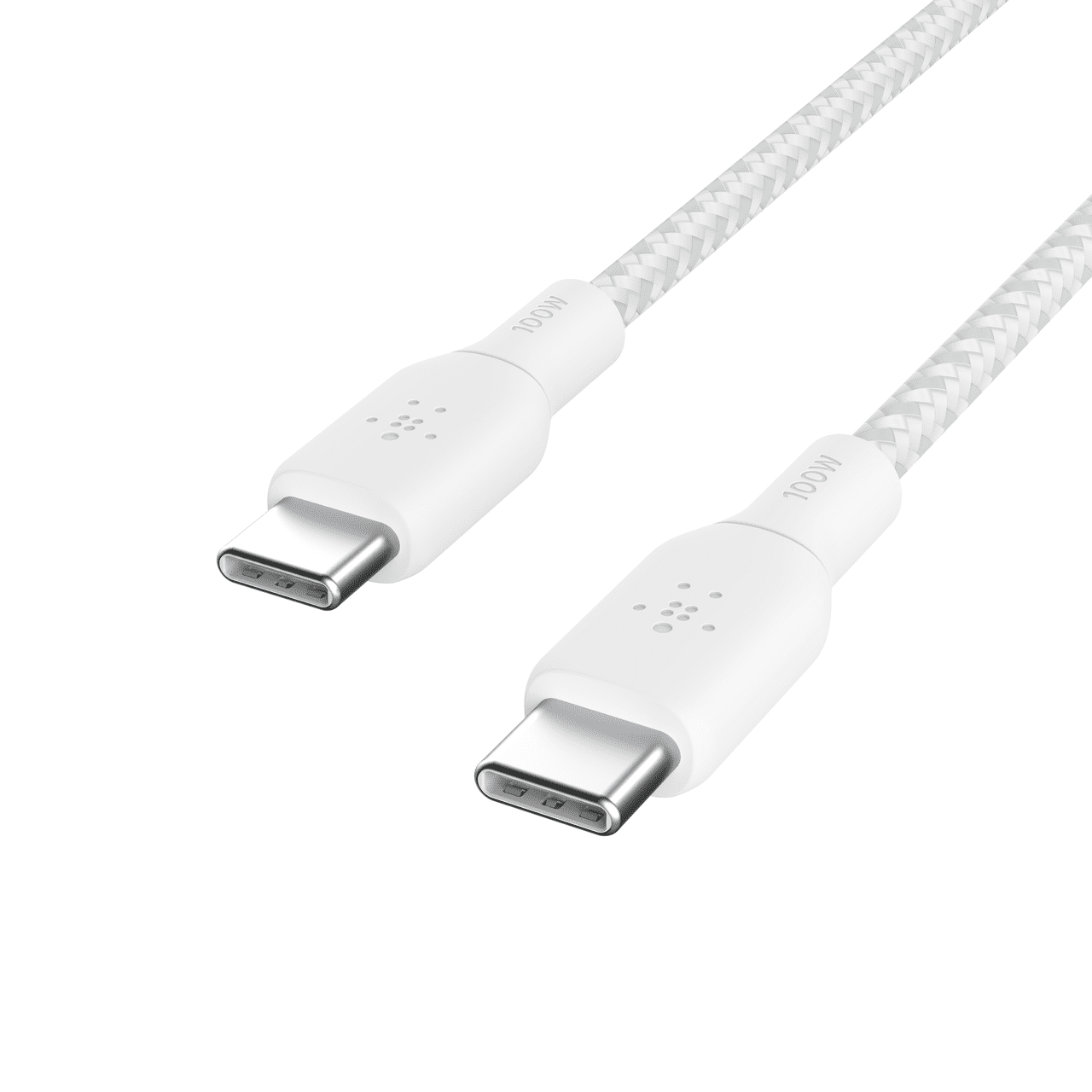 Belkin USB-C to USB-C Cable, BoostCharge Braided Power Cable (3M/9.8ft), Fast Charging Cable w/ 100W Power Delivery, USB-IF Certified for iPhone 16, MacBook, Chromebook, Galaxy & More - White
