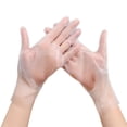 thumbnail image 1 of Clear 100PCS Disposable TPE Gloves Thicken Transparent Food Grade for Kitchen Baking Cooking Cleaning, 1 of 8