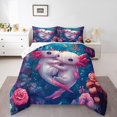 thumbnail image 1 of Erosebridal 3D Axolotl Comforter Sets Queen Size, Girls Room Decorative, Pink 3 Pieces, 1 of 6