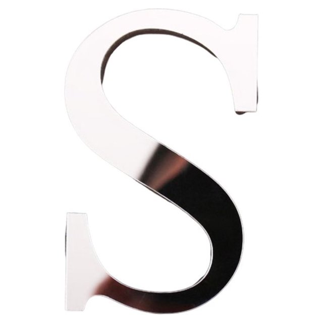 1 Pcs Letter Ornament Waterproof Removable Silver-plated 3D Mirror Surface Acrylic Decal for Wedding