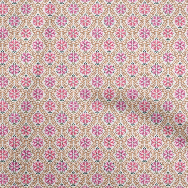 oneOone Velvet Pink Fabric Asian Suzani Craft Projects Decor Fabric Printed By The Yard 58 Inch Wide