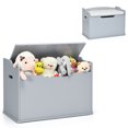 thumbnail image 1 of Babyjoy Kids Toy Box Wooden Flip-top Storage Chest Bench W/ Cushion Safety Hinge, 1 of 10