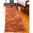 thumbnail image 2 of Unique Loom Automne Cercles Zone Tapis 2' x 6' Coureur Terre Cuite/beige, 2 of 2