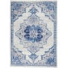 homeroots home decor 385888 6’ x 9’ Ivory and Blue Medallion Area Rug