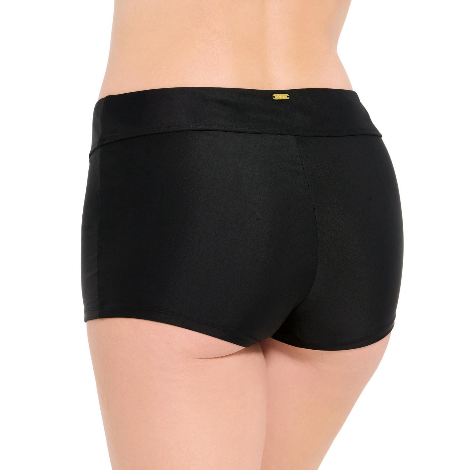 Krista Women's Full Coverage Black Swim Boyshorts Bottoms