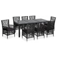 thumbnail image 1 of vidaXL 9 Piece Outdoor Dining Set Poly Rattan Black, 1 of 5
