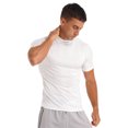 thumbnail image 3 of Xnihocha 3 Pack Men's Mock Neck Short Sleeve T-shirt Athletic Running Gym Workout Basic Tee Tops White L, 3 of 7