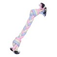 thumbnail image 3 of Pet Cotton Ropes Bite-resistant Teeth Clean Dogs Toy Flexible Bald Head Chewing Toys Washable Molar Bone Shape Pets Knot Ball Tricolor Braid, 3 of 8