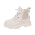 thumbnail image 2 of YUNAFFT Kids Boots British Style Solid Color Mid-Calf Fashion Boots for Big Kids, 2 of 9