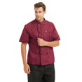 thumbnail image 4 of TOPTIE Veste de Chef Unisexe à Manches Courtes, Rouge, 4 of 8