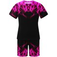 thumbnail image 4 of Men Print Short Sleeves Casual Beach Short Sleeve Round-Neck Blouses & Sets, 4 of 5