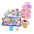 thumbnail image 1 of lionlar Play House Tea Set, Pretend Kitchen Accessories Tableware Tea Playset 17Pcs floral Set, 1 of 8