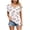 White, variant on fartey Womens Boho Tops Summer Floral Printed Double-Layer Ruffle Short Sleeve Tshirt V Neck Tunic Lapel Shirt Casual Fit for Vacation