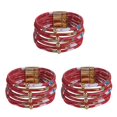 thumbnail image 3 of yingyy Bracelet Multi-layers Magnetic Buckle Leather Multi-colored Leopard Print Bangle Party Decoration Wristband Jewelry Sante Red 3Set, 3 of 6