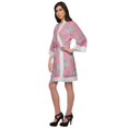 thumbnail image 3 of Moomaya Cotton Printed Robe For Women Kimono Getting Ready Bridesmaid Lace Robes, 3 of 6