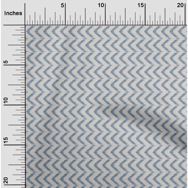 oneOone Organic Cotton Poplin Twill Fabric Chevron Ikat Decor Fabric Printed BTY 42 Inch Wide