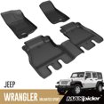 thumbnail image 2 of Convient 2018-2023 Jeep Wrangler JL Tapis 3D Doublure de Sol L1JP01901509 MAXpider; Ajustement Personnalisé; Bord Surélevé; Noir; Caoutchouc Thermoplastique de Texture Fibre de Carbone; 3 Pcs, 2 of 7