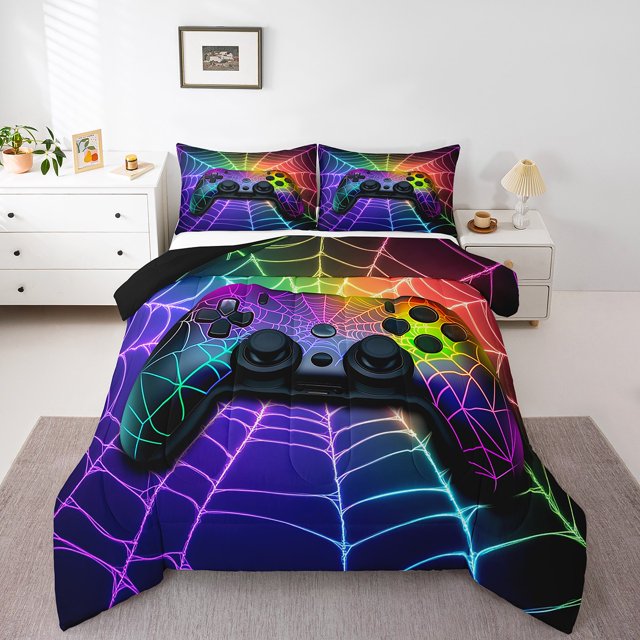 Boys Gamer Bedding Twin Comforter Set,Down Comforter,Reversible 2 Pieces