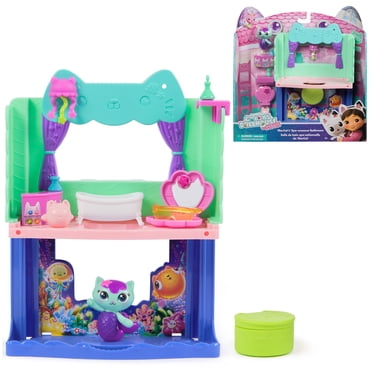 Gabby's Dollhouse: The Movie, Salle de bain spa-sationnelle de MerCat, figurine, accessoires pour maison de poupée et jouet surprise, jouets pour filles et garçons à partir de 3 ans
