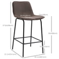 thumbnail image 3 of HOMCOM Modern Bar Stools Set of 2 Counter Height Bar Chairs Kitchen, 3 of 10