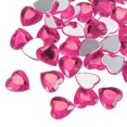 thumbnail image 1 of Unique Bargains 40 Pcs Acrylic Flat Back Rhinestones 20mm/0.8 Inch Heart Artificial Gemstone for Crafts Jewelry Making Peach Red, 1 of 7
