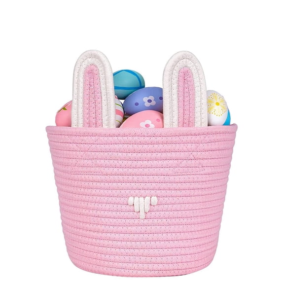TopLLC Easter Basket For Kids New Easter Basket For Girls/Boys Baby Easter Basket With Handle Empty Bunny Basket Easter Supplies