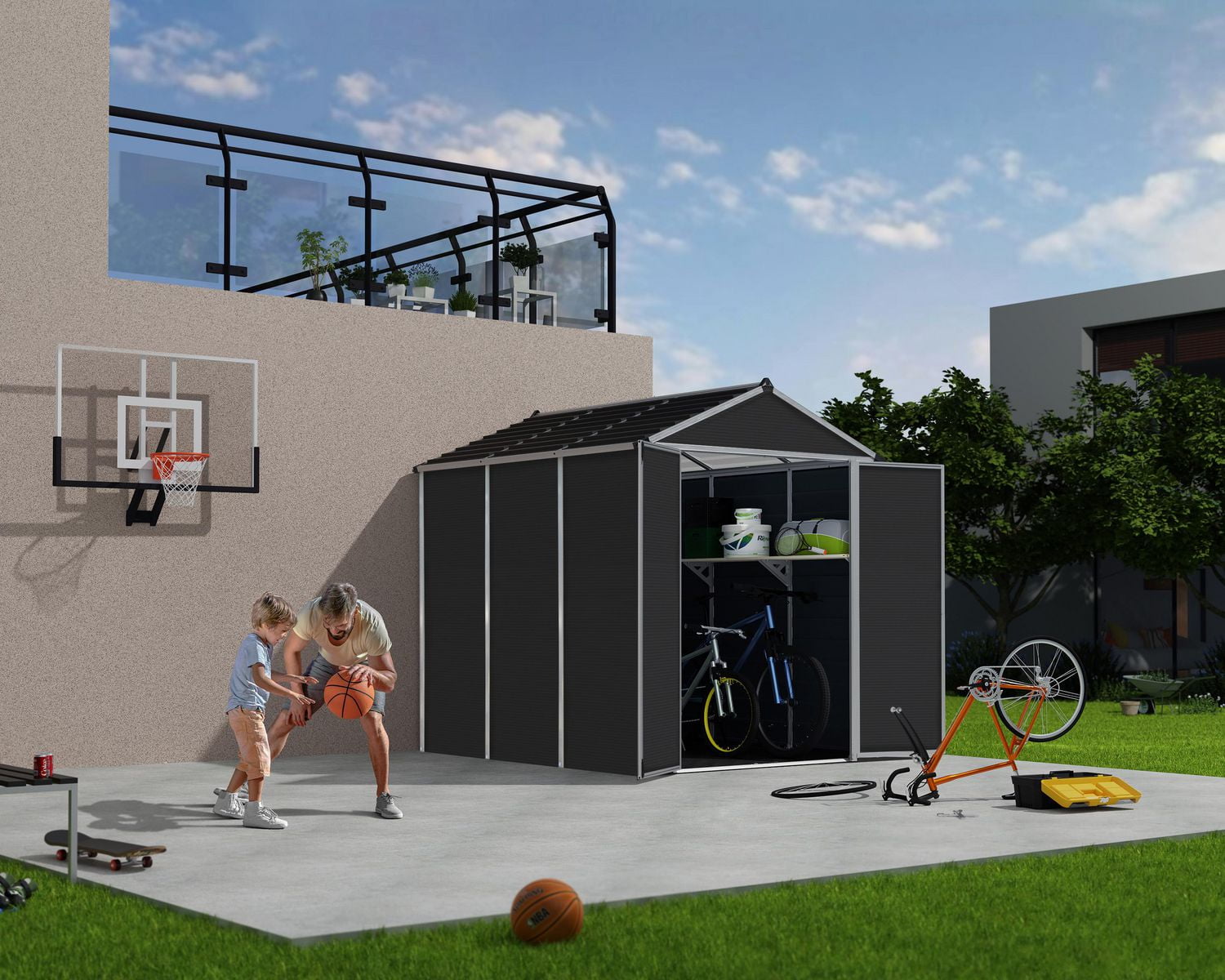 Remise de jardin Rubicon, 6 pi x 8 pi, gris foncé