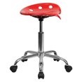 thumbnail image 3 of Siège tracteur rouge vibrant et tabouret chromé, 3 of 9