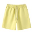 thumbnail image 2 of EOYWHK Cotton Linen Shorts for Men Summer Breathable Workout Gym Shorts Mid Waisted Solid Color Running Swimming Sleeping Shorts, 2 of 5