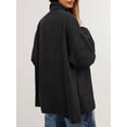 thumbnail image 4 of Jean Jacket for Women Distressed Long Sleeve Oversized Denim Trucker Jackets Coat Black XL, 4 of 9