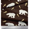thumbnail image 3 of Soimoi Brown polyester Crepe Fabric Falling Star & Polar Bear Animal Print Sewing Fabric Yard 42 Inch Wide, 3 of 5