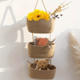 thumbnail image 4 of Hand-woven 3 Layers Over The Door Storage Basket Bathroom Sundries And Cosmetics, 4 of 5