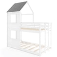 thumbnail image 1 of Costway Lit Superposé Style Maison Simple sur Simple avec Échelle Intégrée, Fenêtre et Garde-Corps de Sécurité, 1 of 10