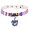 thumbnail image 1 of Coofit Women Punk Choker Fashion Creative Heart Design Faux Leather Choker Party Choker, 1 of 10