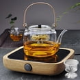 thumbnail image 2 of Glass Teapot, Stovetop Tea Pot, Teapots, 1000ml Tea Pots with Removable Infuser, Hand Blown Tea Pot, Borosilicate Glass Teapot for Stovetop , - Transparent Clear, 2 of 8