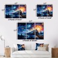 thumbnail image 4 of Designart Train framed wall Art, modern Train Rails By Vincent , Train Large framed wall art decor, Blue Modern Gold framed wall art, 32x24 inches Gold Frame, 4 of 5