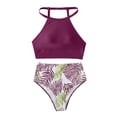 thumbnail image 3 of CEHVOM Women Split Swimsuit Spectacle Waist Printing Bikini, 3 of 4