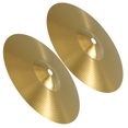 thumbnail image 3 of OULII Ensemble de 2 Cymbales en Laiton Doré pour Batterie Jazz Accessoires de Batterie Ronde 10 Po, 3 of 6
