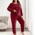 thumbnail image 1 of Ounisa Women Plus Size Pajama Set, Long Sleeve Button-Down Soft Comfy Two-Piece Sleepwear Lounge Set, 1 of 5