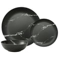thumbnail image 1 of Safdie & Co. Black Marble Melamine Dinnerware 12PC Set Matte, 1 of 2