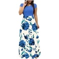 thumbnail image 2 of Weiqiqre Robes de Travail pour Femmes, Robes Longues à Imprimé Floral Coloré Teinture sur Nœuds pour Femmes, Robe Maxi Décontractée de Plage, 2 of 5