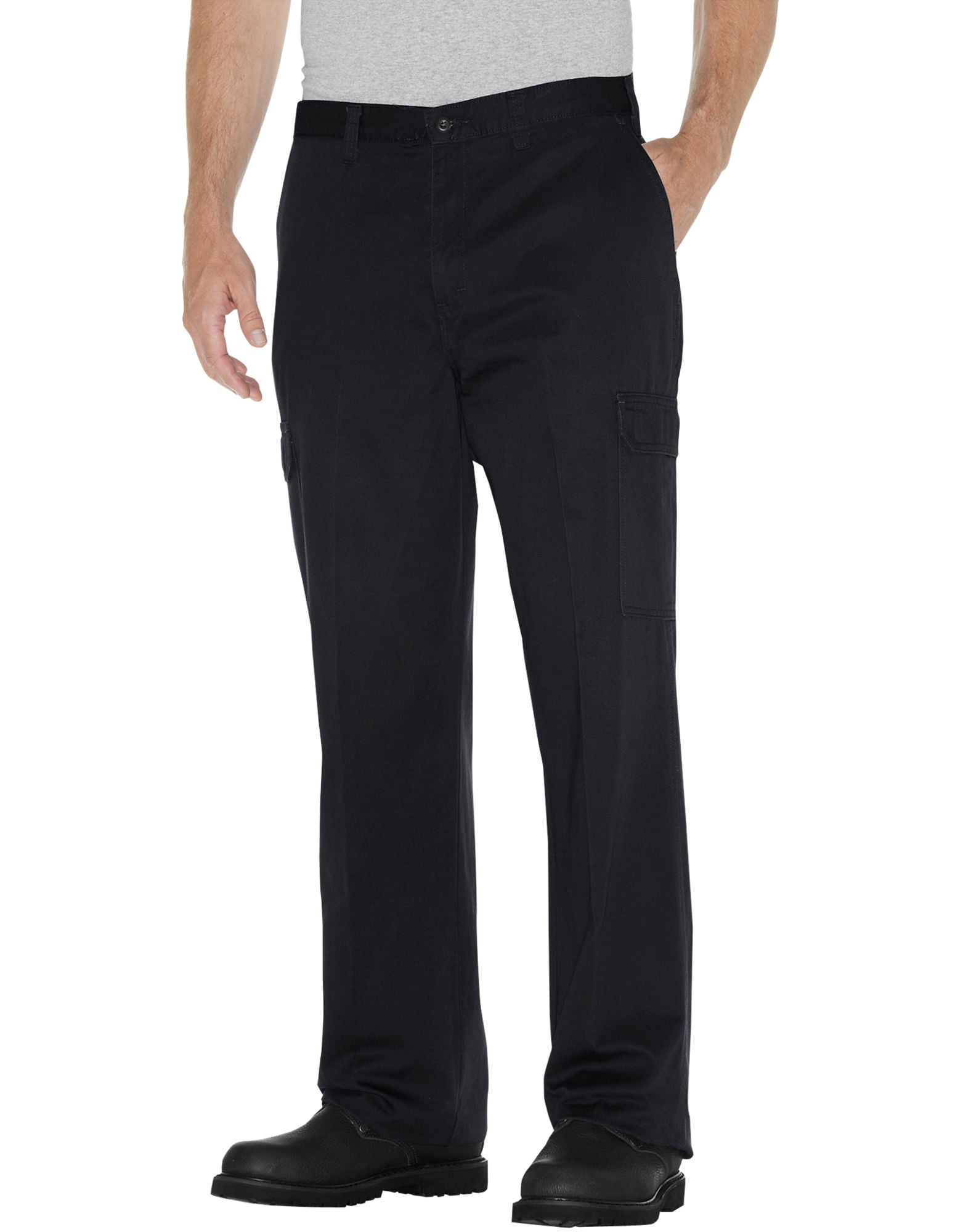 Dickies Mens Loose Fit Straight Leg Cargo Pants, 54W x 32L, Rinsed Black