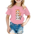 thumbnail image 1 of LUOGENLI T-Shirt pour Filles Enfant Filles Mignon Graphique Col Rond Manche Courte Tee Été Décontracté T-Shirt Longues Chemises pour Filles Noir 11-12 Ans, 1 of 5