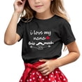 thumbnail image 1 of Chemises Garçons Filles Printemps Été Manches Courtes Imprimé Lettre Col Rond T-Shirt Haut Noir 10-11 Ans, 1 of 4